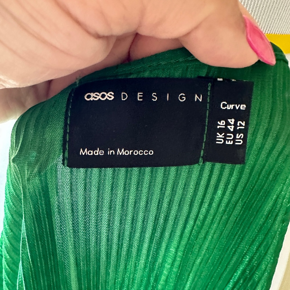 ASOS Emerald Green Wrap Dress size 16 - Picture 5 of 6